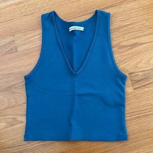 Abercrombie and Fitch Blue Ribbed Tank Top Size Small